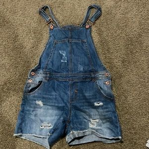 girls forever 21 medium wash overalls